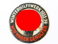 Türplakette Winterhilfswerk 1933-34 " Wir haben geholfen" Durchmesser 95mm, ungereinigt