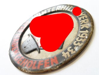 Türplakette Winterhilfswerk 1933-34 " Wir haben geholfen" Durchmesser 95mm, ungereinigt