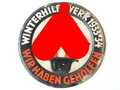 Türplakette Winterhilfswerk 1933-34 " Wir haben geholfen" Durchmesser 95mm, ungereinigt