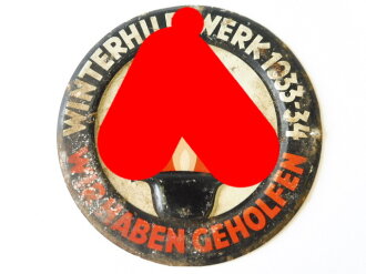 Türplakette Winterhilfswerk 1933-34 " Wir haben...