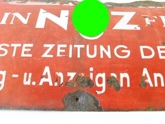 Emailleschild "NSZ Rhein Front Grösste Zeitung der Pfalz" 27 x 60cm