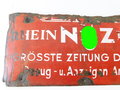 Emailleschild "NSZ Rhein Front Grösste Zeitung der Pfalz" 27 x 60cm
