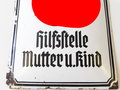 Emailleschild "NSV Hilfsstelle Mutter und Kind" 36 x 48cm