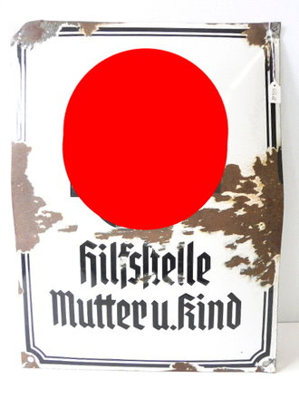 Emailleschild " NSV Hilfsstelle Mutter und Kind" 36 x 48cm