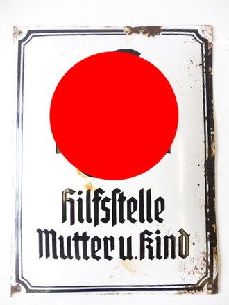 Emailleschild " NSV Hilfsstelle Mutter und...