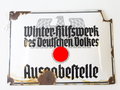 Emailleschild "Winterhilfswerk des Deutschen Volkes Ausgabestelle" 30 x 42cm