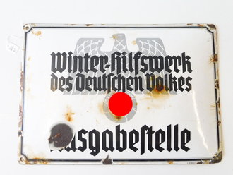 Emailleschild "Winterhilfswerk des Deutschen Volkes Ausgabestelle" 30 x 42cm