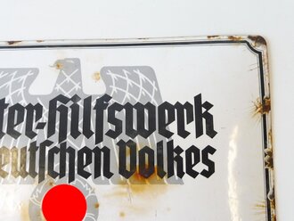 Emailleschild "Winterhilfswerk des Deutschen Volkes Ausgabestelle" 30 x 42cm