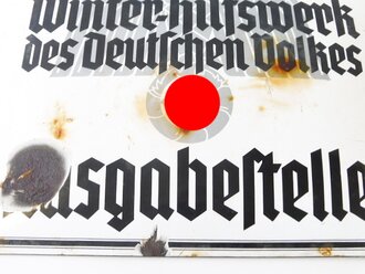 Emailleschild "Winterhilfswerk des Deutschen Volkes Ausgabestelle" 30 x 42cm