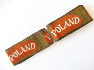 Polen wohl 2. Weltkrieg, maschinengewebtes Abzeichen 3 x 7cm. Sie erhalten EIN  ( 1 ) unbeschädigtes Stück