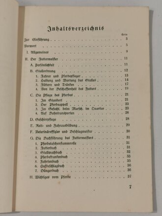 "Der Futtermeister, Der Beschlagmeister" 71 seitiges Heft aus der Reihe "Der Unteroffizier"