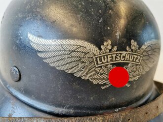 Stahlhelm Luftschutz, Originallack, ungereinigtes Stück