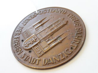 Teilnehmerplakette der "Ostland Treuefahrt der feien Stadt Danzig 1933" Durchmesser 90mm