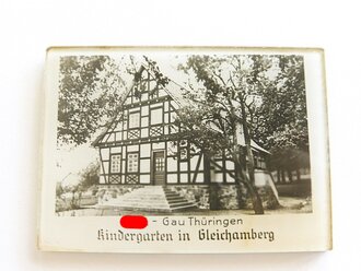 NS Volkswohlfahrt, Werbespiegel " NSV Gau Thüringen Kindergarten in Gleichamberg" 5 x 7cm