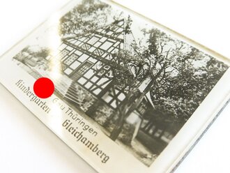 NS Volkswohlfahrt, Werbespiegel " NSV Gau Thüringen Kindergarten in Gleichamberg" 5 x 7cm