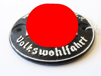 Türplakette aus Glas " Mitglied der N.S. Volkswohlfahrt " Durchmesser 60mm