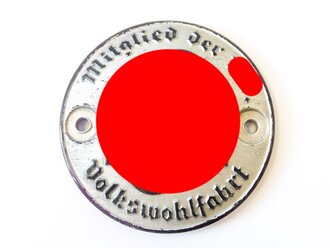 Türplakette aus Glas " Mitglied der N.S. Volkswohlfahrt " Durchmesser 60mm