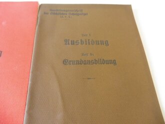 Sächsische Polizei 30iger Jahre, 5 teiliger, nicht vollständiger Satz Dienstvorschriften, unter anderem "Scheißanleitung Maschinenpistole 18"