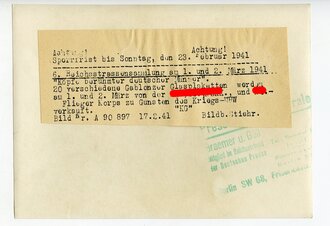 "Köpfe berühmter deutscher Männer" 6. Reichsstrassensammlung am 01. und 02. März 1941, Pressefoto 13 x 18 cm