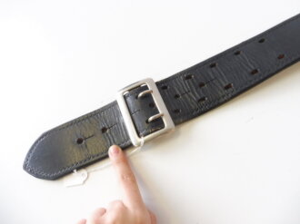 U.S. black leather belt 122cm total length, 55mm wide