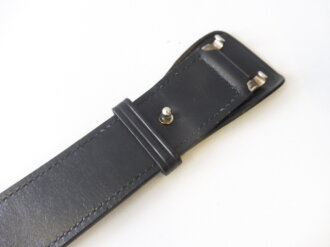 U.S. black leather belt 122cm total length, 55mm wide