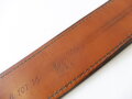 U.S. black leather belt 122cm total length, 55mm wide