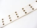 U.S. white canvas belt with brass 65mm buckle .Total length 101cm