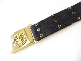 U.S. blue canvas belt with brass 65mm buckle .Total length 101cm