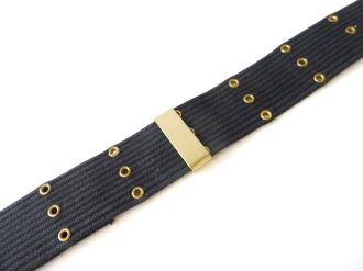 U.S. blue canvas belt with brass 65mm buckle .Total length 101cm