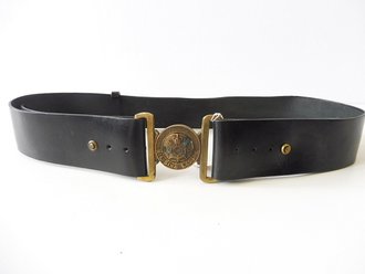 Royal Canadian Army Service Corps Belt "NIL SINE LABORE"  Black leather 60mm wide, total length103cm