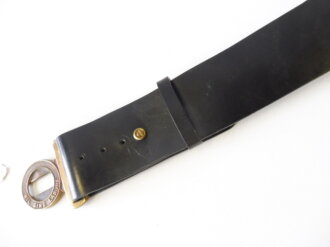 Royal Canadian Army Service Corps Belt "NIL SINE LABORE"  Black leather 60mm wide, total length103cm