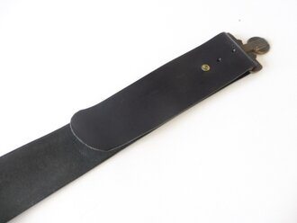Royal Canadian Army Service Corps Belt "NIL SINE LABORE"  Black leather 60mm wide, total length103cm