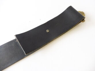 British Army Service Corps Belt "DIEU ET MON DROIT" Black leather 60mm wide, total length105cm