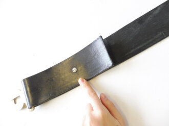 British Army Service Corps Belt "DIEU ET MON DROIT" Black leather 60mm wide, total length105cm