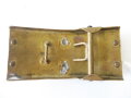 Preußen, Koppelschloss für Telegraphen ( die beiden Haken sind zum einhängen des Kabelspulers ) Messing, getragenes Stück