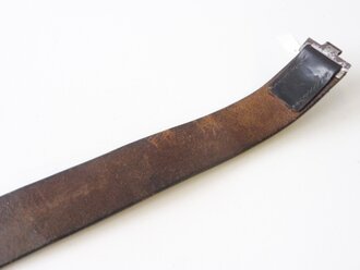 1. Weltkrieg, Koppelriemen für Mannschaften, geschwärtzes Leder, Gesamtlänge 105cm