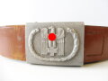 Deutsches Rotes Kreuz, Koppel für Mannschaften. Aluminiumschloss " Ges.Gesch."  der braune Koppelriemen datiert 1941. Nut minimal getragenes Set, Gesamtlänge 100cm