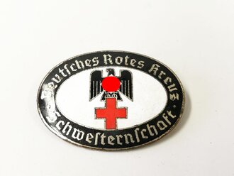 Deutsches Rotes Kreuz, Brosche "Schwesternschaft" 1. Form emailliert, Rückseitig " Saarbrücken" unbeschädigt