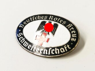 Deutsches Rotes Kreuz, Brosche "Schwesternschaft" 1. Form emailliert, Rückseitig " Saarbrücken" unbeschädigt