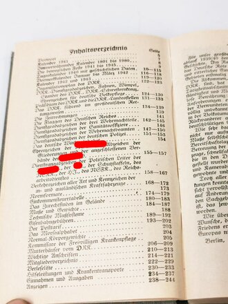 Deutsches Rotes Kreuz, Taschenkalender 1941, die erste Seite ausgefüllt