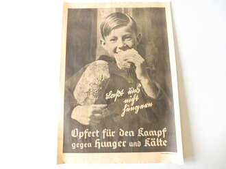 Plakat " Laßt uns nicht hungern " " Opfert für den Kampf gegen Hunger und Kälte"  42,5 x 60,5cm