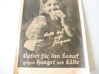 Plakat " Laßt uns nicht hungern " " Opfert für den Kampf gegen Hunger und Kälte"  42,5 x 60,5cm
