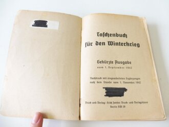 "Taschenbuch für den Winterkrieg" Gekürzte Ausgabe vom 1.September 1942 mit 270 Seiten