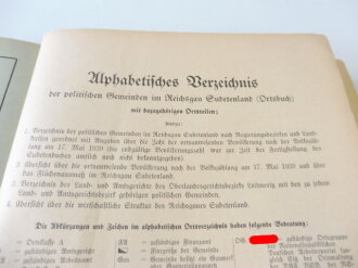 "Das Sudetenbuch, Handbuch für den Reichsgau Sudetenland" Jahrgang 1940. DIN A4 mit 96 Seiten