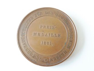 Hessen, Preismedaille 1861 " Gewerbeausstellung für das Großherzogthum Nessen" Durchmesser 51mm