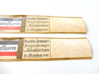 1.Weltkrieg, 2 Banderolen für Tabakwaren, je 4 x 36cm