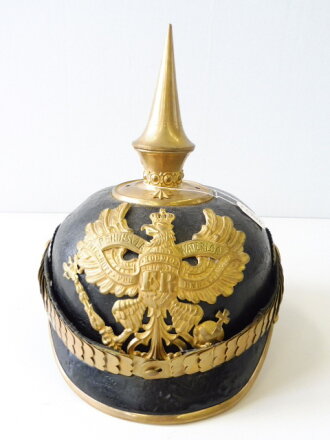 Preußen, Pickelhaube für einen Offizier im Füsilier-Regiment Generalfeldmarschall Prinz Albrecht von Preußen (Hannoversches) Nr 73 . Unbespielter Helm, sicherlich leicht zu verbessern