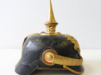 Preußen, Pickelhaube für einen Offizier im Füsilier-Regiment Generalfeldmarschall Prinz Albrecht von Preußen (Hannoversches) Nr 73 . Unbespielter Helm, sicherlich leicht zu verbessern