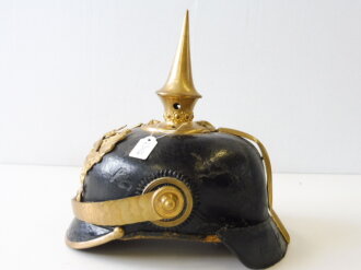 Preußen, Pickelhaube für einen Offizier im Füsilier-Regiment Generalfeldmarschall Prinz Albrecht von Preußen (Hannoversches) Nr 73 . Unbespielter Helm, sicherlich leicht zu verbessern