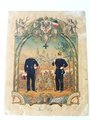 Patriotisches Schmuckblatt wohl Vater und Sohn die in den Kriegen 1813-15, 1864-66 und 1870-71 aktiv waren. 33 x43cm